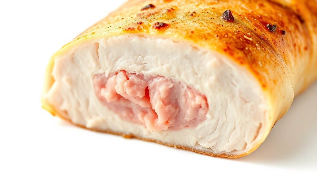 how long to bake chicken at 400 -
Photorealistic close-up macro photography of perfectly cooked chicken breast cr