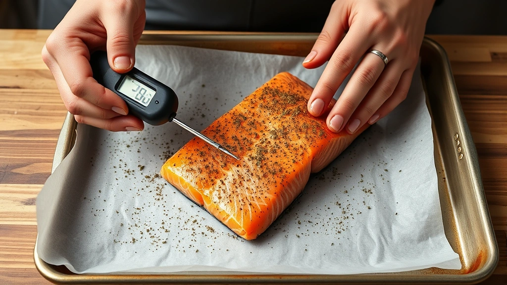 how long to bake salmon at 350 -
Photorealistic hands placing seasoned raw salmon fillet skin-side down on parch