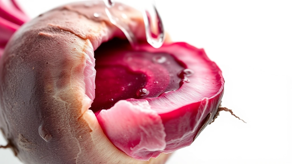 how long to boil beets -
Photorealistic close-up macro photography of beet skin texture during peeling u