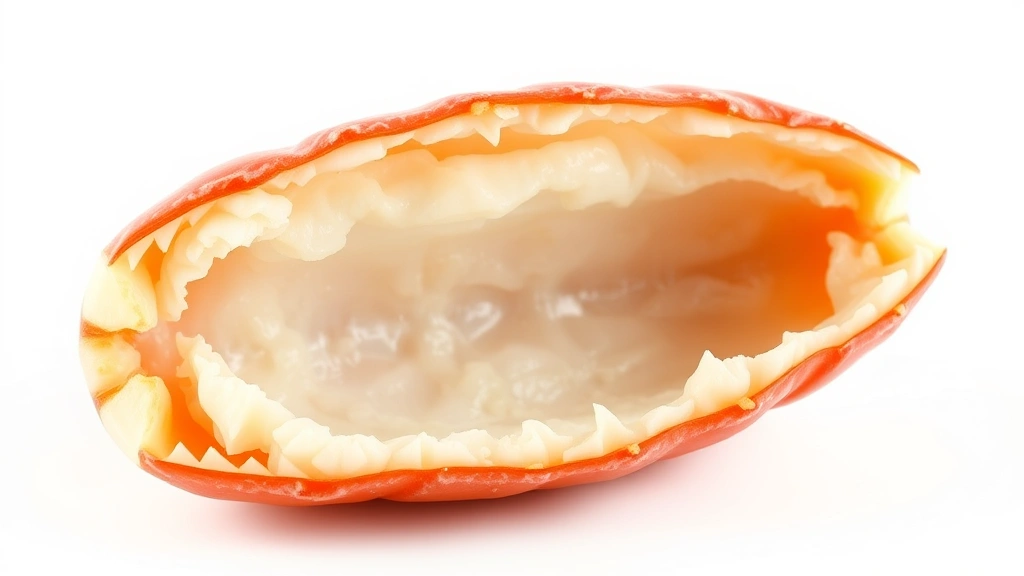 how long to boil crab legs -
isolated on clean background: extreme close-up of the interior meat of a boiled