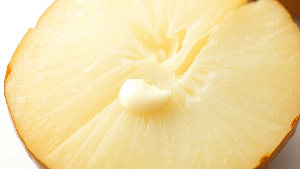 how long to boil potatoes -
photorealistic close-up macro photography of a cut boiled potato showing creamy