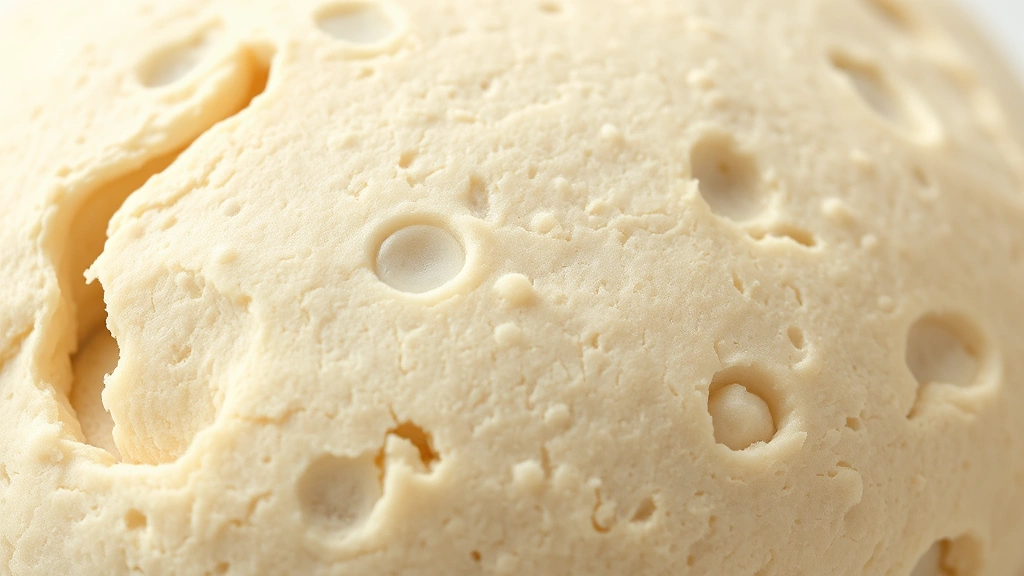 how long to bulk ferment sourdough -
Photorealistic close-up macro shot of sourdough dough surface showing active fe