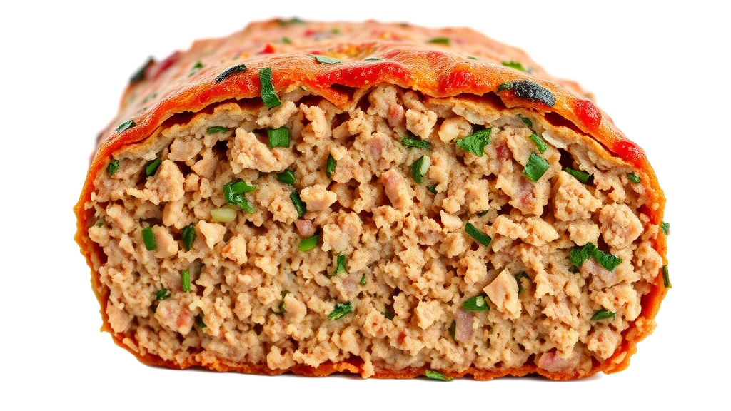 how long to cook meatloaf at 350 -
photorealistic close-up macro photography of meatloaf cross-section showing coo