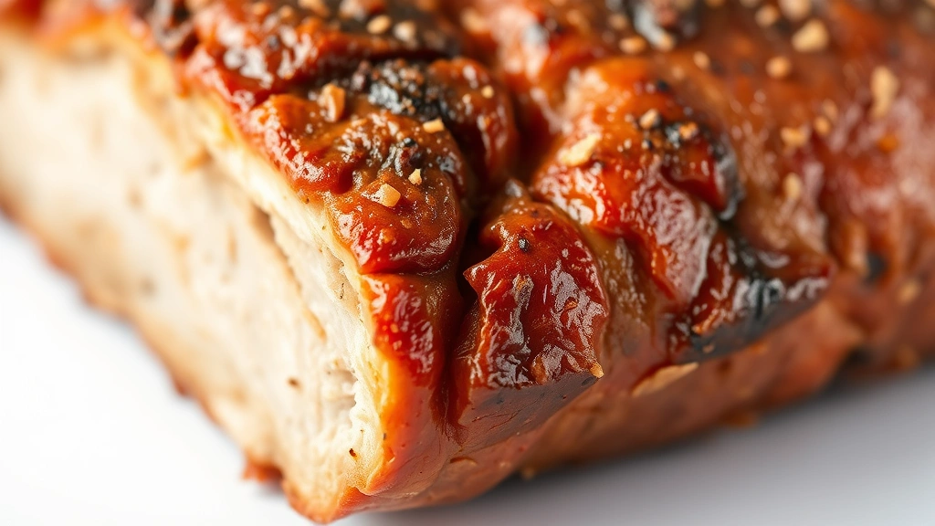 how long to cook pork butt in oven -
Photorealistic close-up macro photography of pork butt bark texture showing car