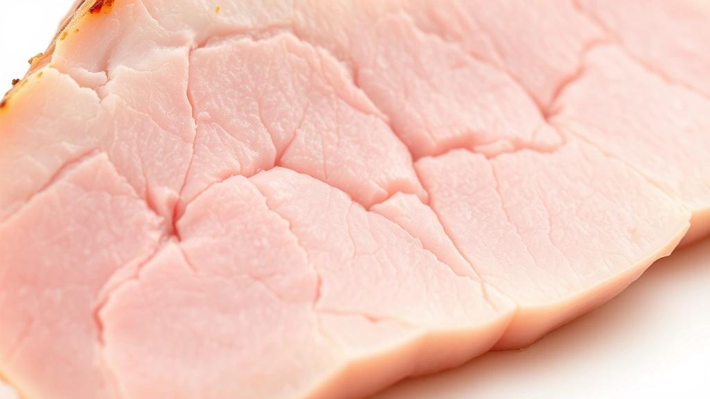 how long to cook turkey breast in oven -
Photorealistic close-up macro photography of sliced turkey breast showing juicy