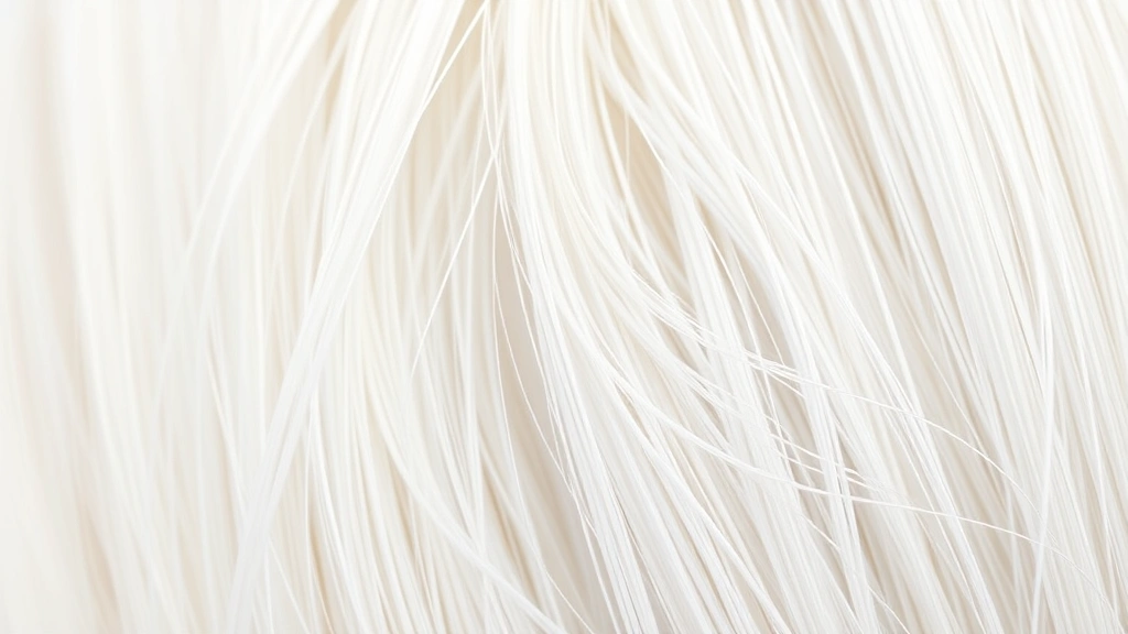 how long to leave bleach in hair -
Photorealistic close-up macro photography of bleached hair strands showing text