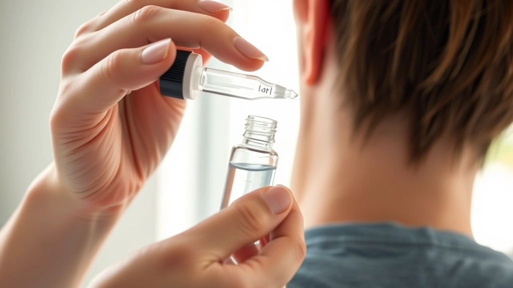 how long to leave hydrogen peroxide in ear -
Photorealistic close-up of hands holding ear dropper with hydrogen peroxide sol