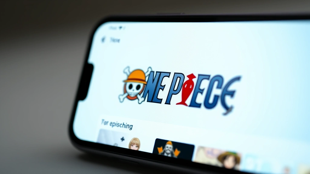 how long would it take to watch one piece -
Photorealistic macro shot of a streaming service app interface on a smartphone 