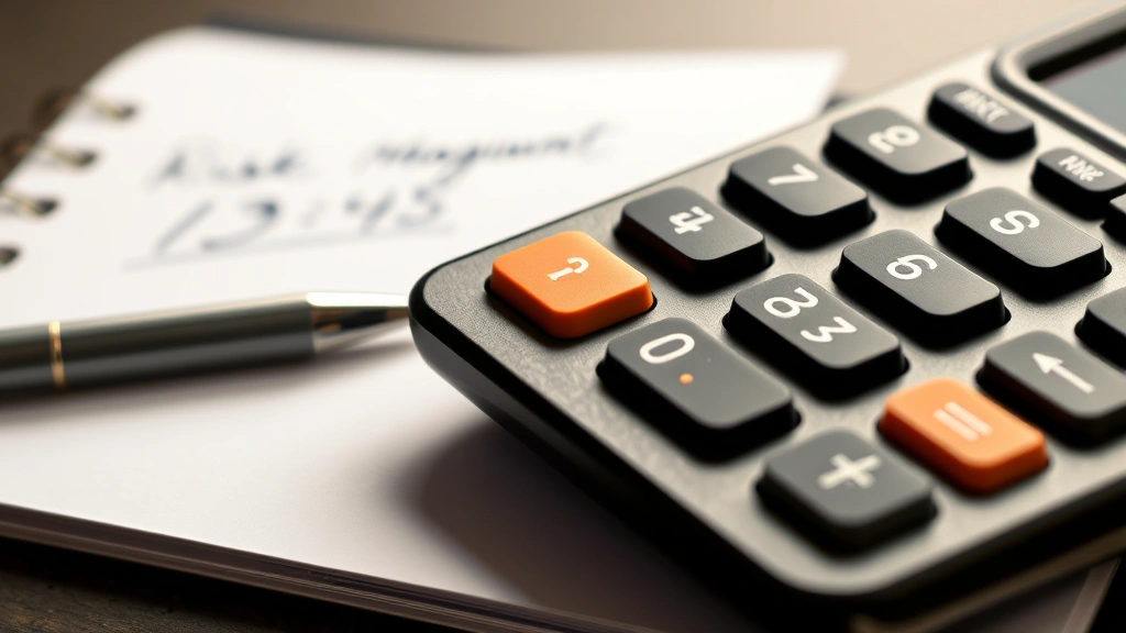 how many contracts to risk 250 emini gold futures -
Photorealistic close-up macro shot of calculator displaying numbers with risk m