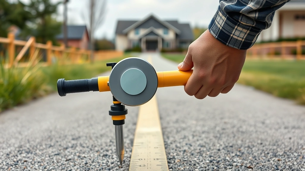 how many kilometers to a meter -
Photorealistic hands of a builder or surveyor using a measuring wheel on a long