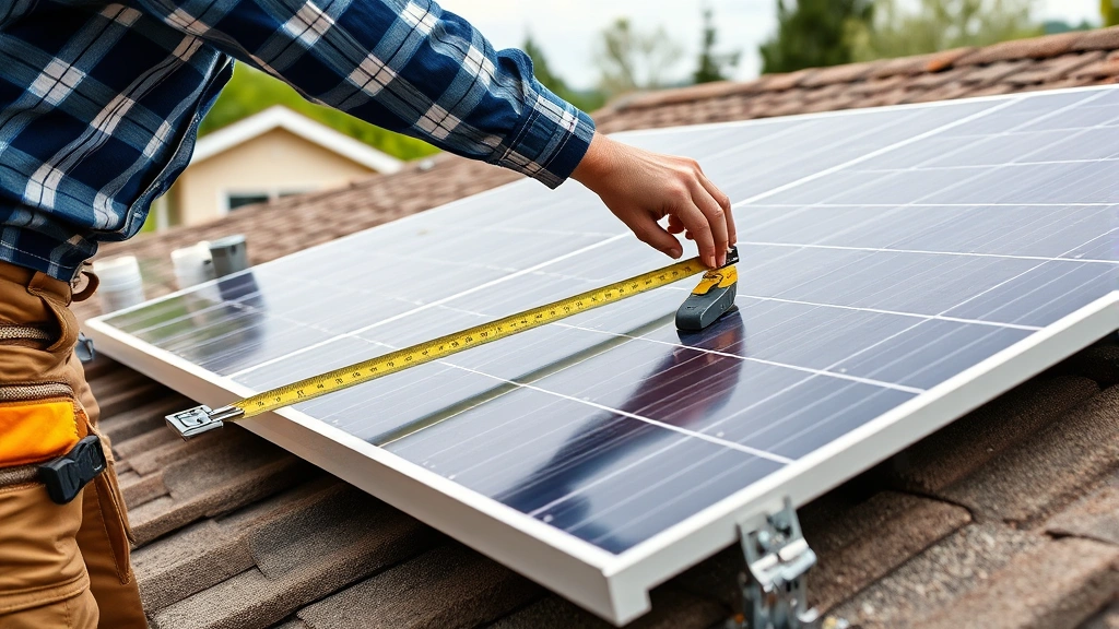 how many solar panels to power a house -
Photorealistic hands of installer measuring and positioning solar panel on resi