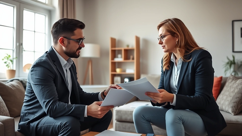 how much does it cost to break a lease -
Photorealistic photograph of a landlord and tenant having a professional discus