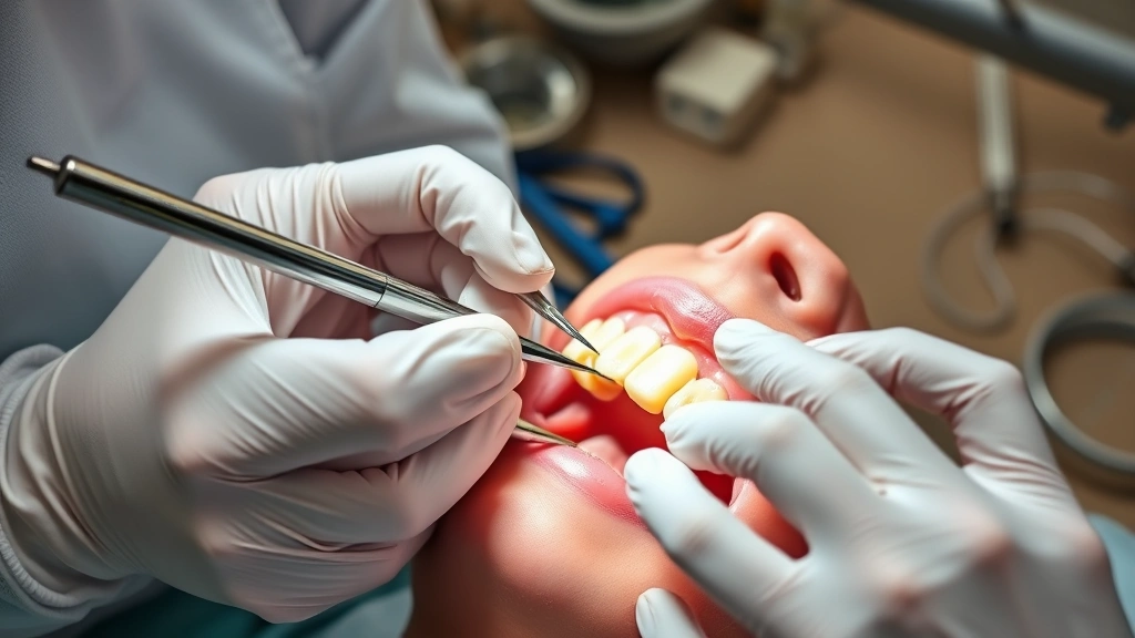 how much does it cost to bridge a tooth -
Photorealistic hands of dentist working on dental bridge preparation, using den