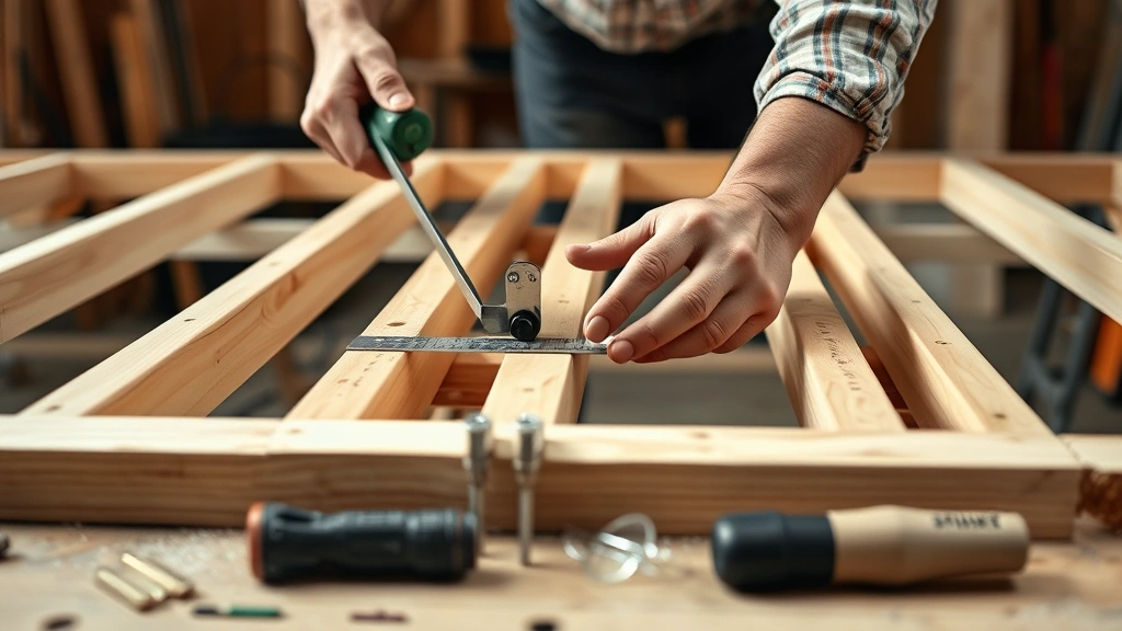 how much does it cost to build a garage -
Photorealistic hands working on garage framing, carpenter measuring and cutting