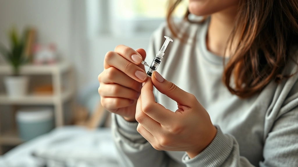 how much does it cost to freeze your eggs -
Photorealistic hands of a woman in casual clothing self-administering a fertili