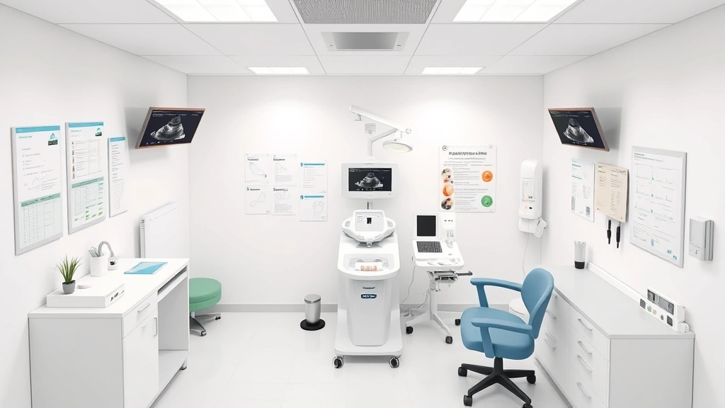 how much does it cost to freeze your eggs -
Photorealistic overhead shot of a fertility clinic consultation room with docto