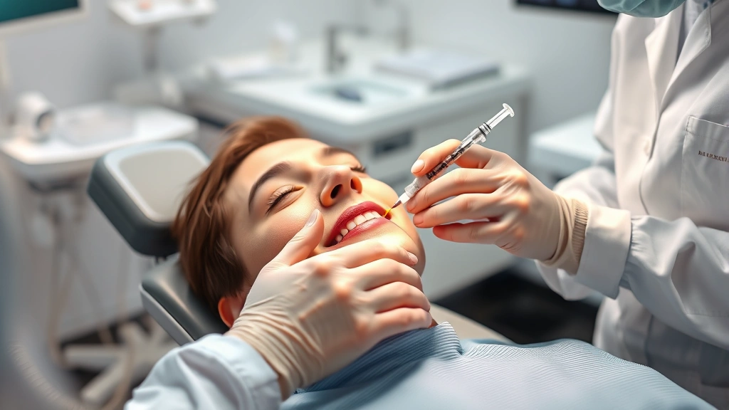 how much does it cost to get a tooth pulled -
Photorealistic patient in dental chair receiving local anesthesia injection, de