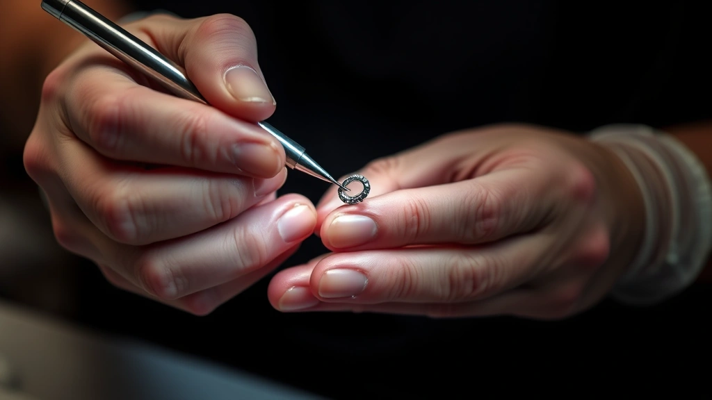 how much does it cost to get your ears pierced -
Photorealistic hands of experienced piercer holding sterilized needle and jewel