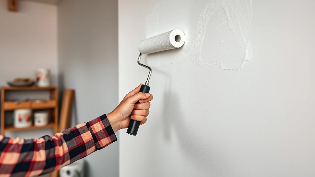 how much does it cost to paint a house -
Photorealistic hands of painter carefully applying white paint to interior wall