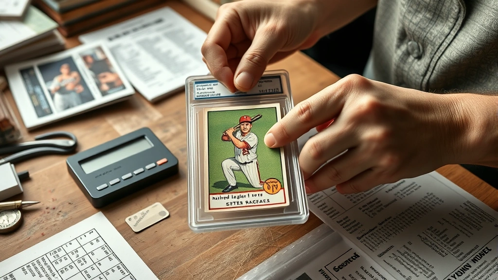 how much does it cost to psa grade a card -
photorealistic hands carefully placing vintage trading card into protective sle