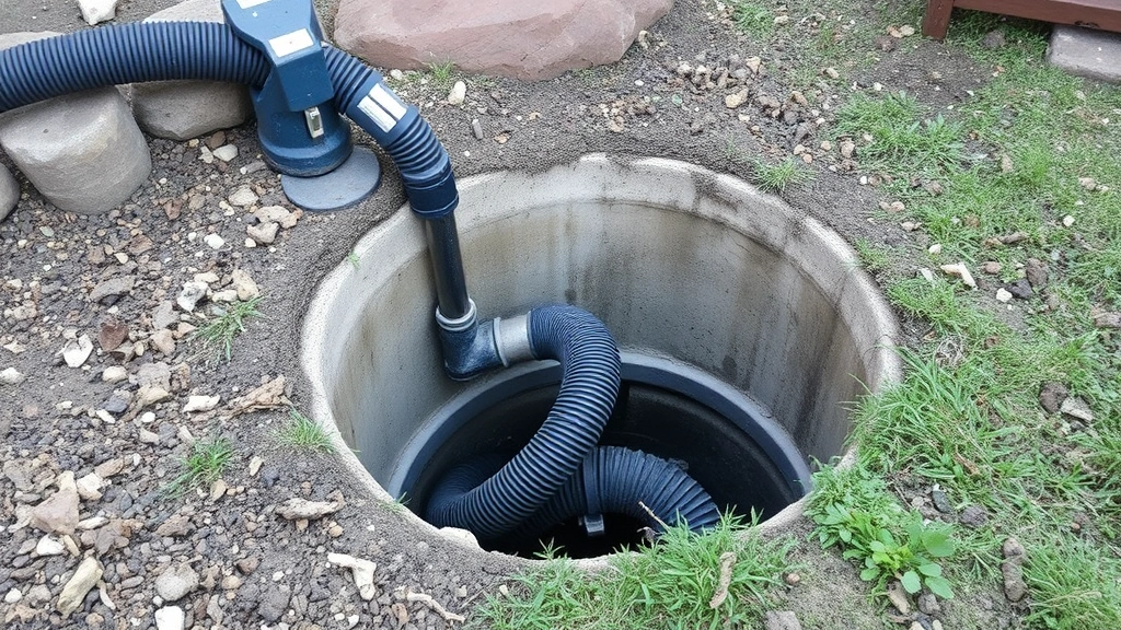 how much does it cost to pump a septic tank -
vacuum hose connected to underground tank access
