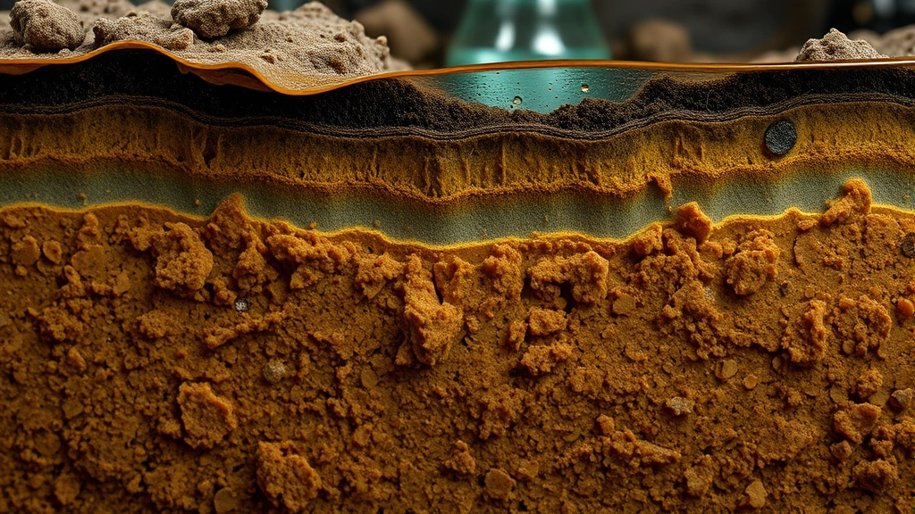 how much does it cost to pump a septic tank -
Photorealistic close-up macro photography of septic tank sludge layer and efflu