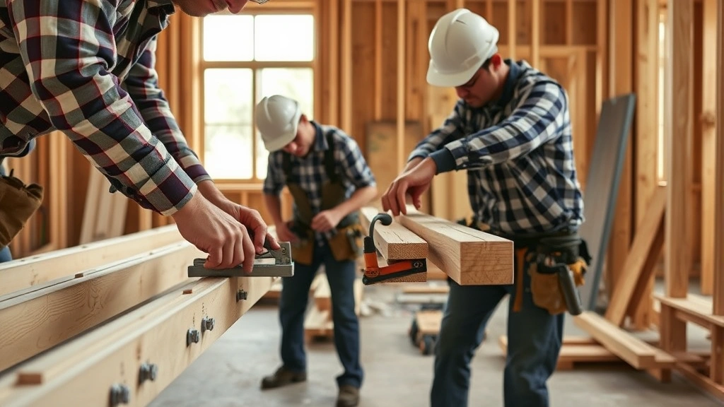 how much is it to build a house -
Photorealistic construction workers on residential building site, hands working