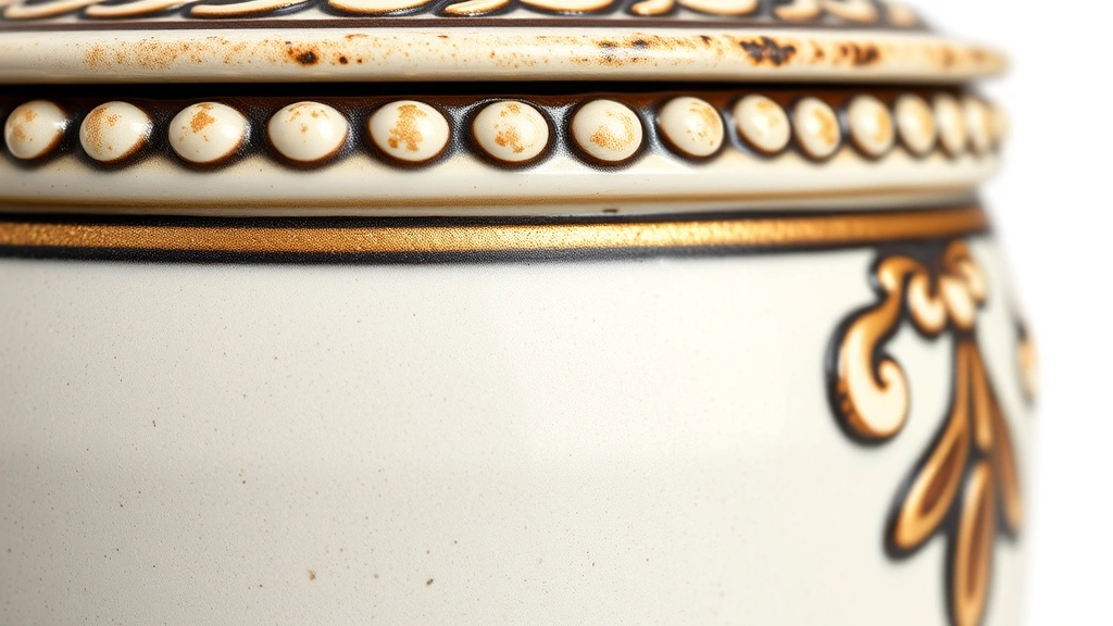 how much to cremate a dog -
Photorealistic close-up macro photography of decorative ceramic pet urn details