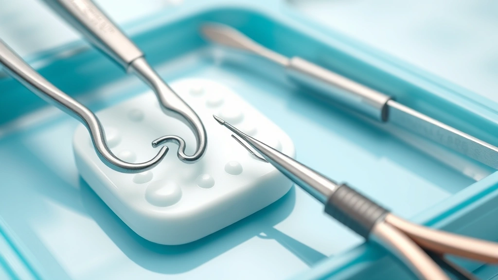 how much to pull a tooth -
Photorealistic close-up macro photography of dental extraction tools including 