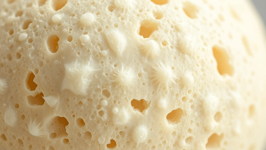 how often to feed sourdough starter -
Photorealistic close-up macro shot of sourdough starter texture showing bubbles
