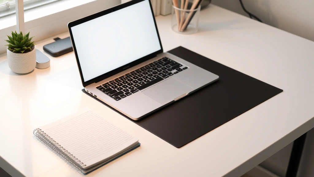 how to advertise your business -
clean desk with laptop and notebook