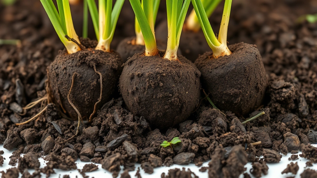 how to aerate lawn -
Photorealistic close-up macro photography of soil aeration plugs pulled from gr
