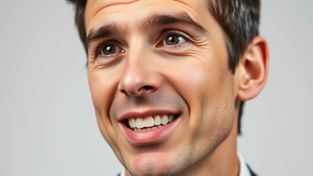 how to answer tell me about yourself in an interview -
photorealistic close-up of confident facial expression during speaking, profess