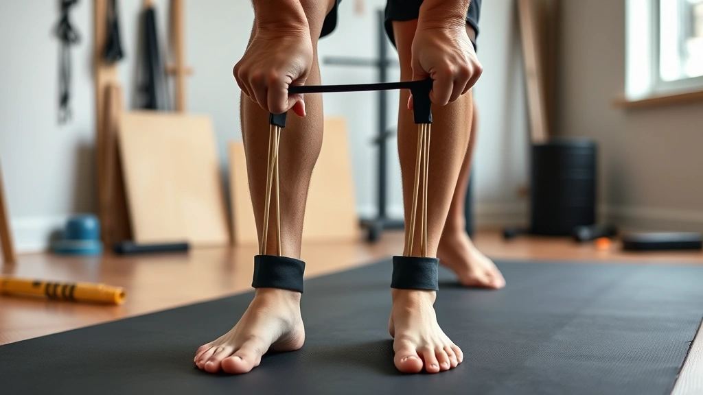 how to avoid shin splints -
Photorealistic hands working performing shin strengthening exercises with resis