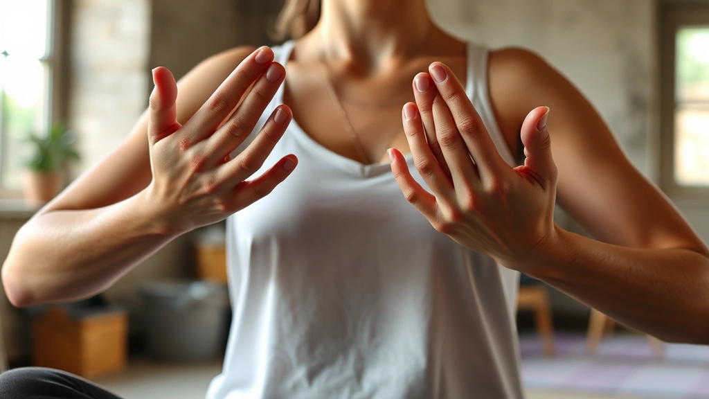 how to be nonchalant -
photorealistic hands demonstrating slow breathing technique during meditation o