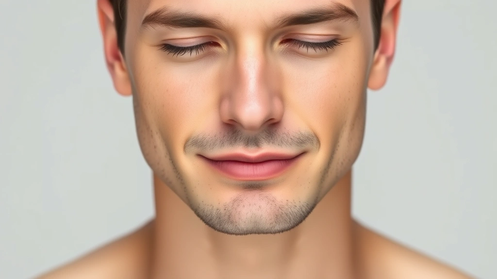 how to be nonchalant -
photorealistic close-up macro shot of person’s calm facial expression and