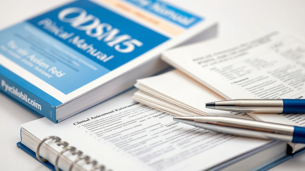 how to become a clinical psychologist -
Photorealistic close-up macro photography of psychology textbooks and clinical 