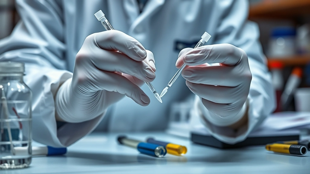 how to become a forensic scientist -
Photorealistic hands of forensic scientist carefully collecting DNA evidence sa