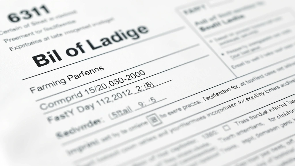 how to become a freight broker -
Photorealistic close-up macro photography of a bill of lading form with shippin