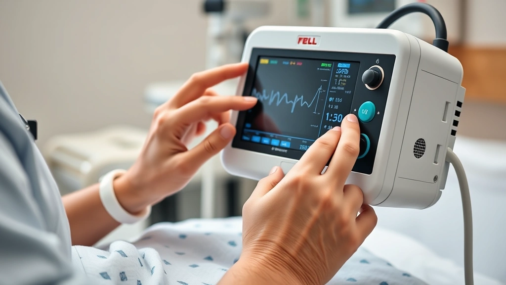 how to become a labor and delivery nurse -
photorealistic hands of labor and delivery nurse monitoring fetal heart rate on