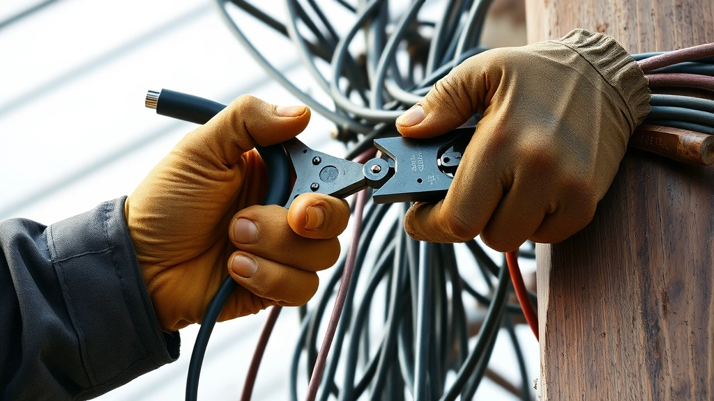 how to become a lineman -
Photorealistic hands of a lineman working with electrical cables and tools on a