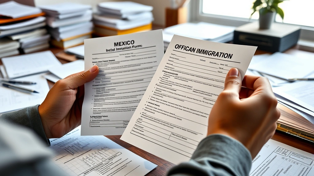 how to become a mexican citizen -
Photorealistic close-up of hands holding and reviewing official Mexican immigra