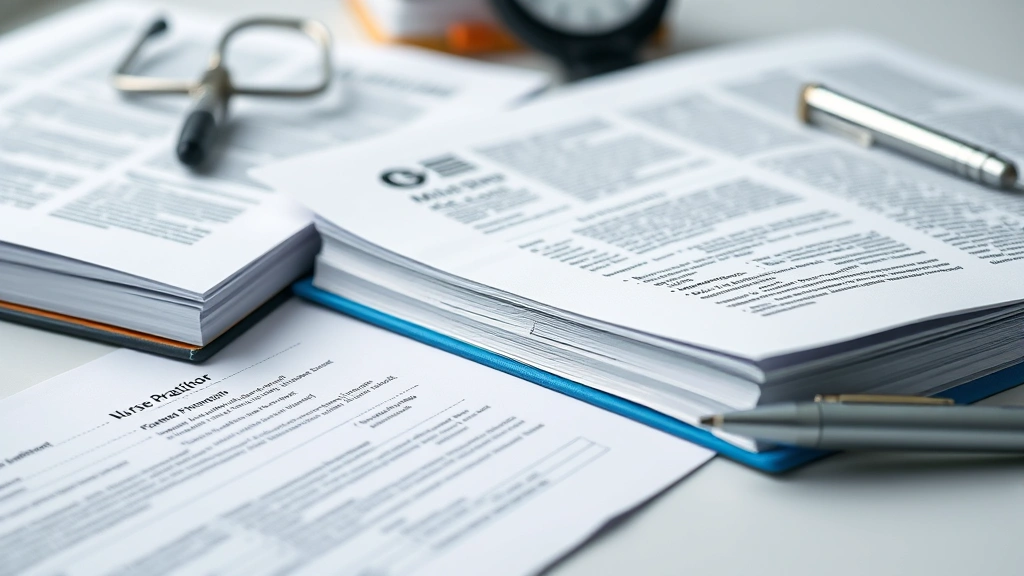 how to become a nurse practitioner -
Photorealistic close-up of nurse practitioner certification exam study material