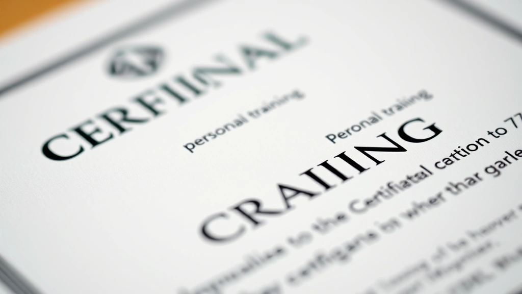 how to become a personal trainer -
Photorealistic close-up of personal training certification document or credenti