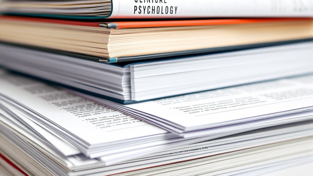 how to become a psychologist -
Photorealistic close-up macro photography of psychology textbooks and clinical 