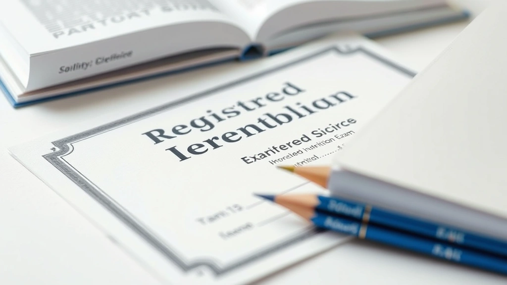 how to become a registered dietitian -
Photorealistic close-up macro shot of a registered dietitian credential certifi