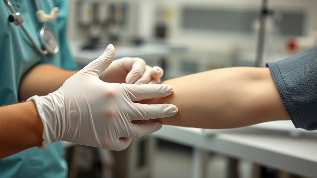 how to become a registered nurse -
Photorealistic close-up of hands wearing medical gloves performing a clinical p