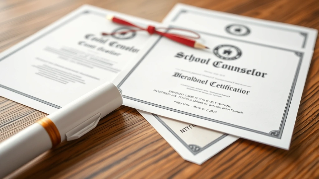 how to become a school counselor -
photorealistic close-up of master’s degree diploma and school counselor c