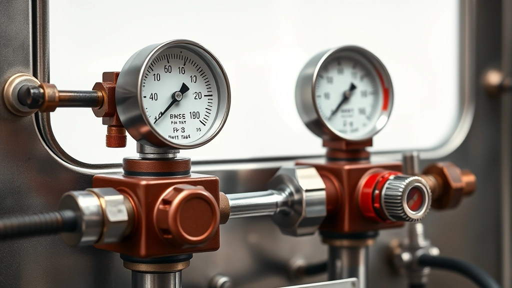 how to become a train conductor -
Photorealistic close-up macro photography of train air brake system components 