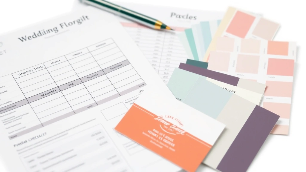 how to become a wedding planner -
photorealistic close-up macro of wedding planning essentials including timeline